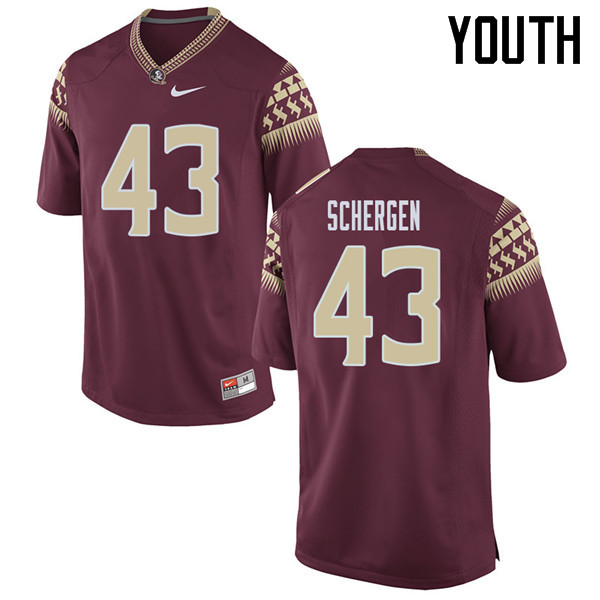 Youth #43 Joseph Schergen Florida State Seminoles College Football Jerseys Sale-Garent